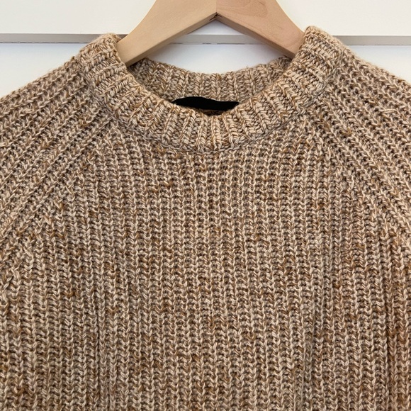 Jenni Kayne Recycled Cashmere Fisherman Sweater Marled Camel Size XS - Picture 2 of 7